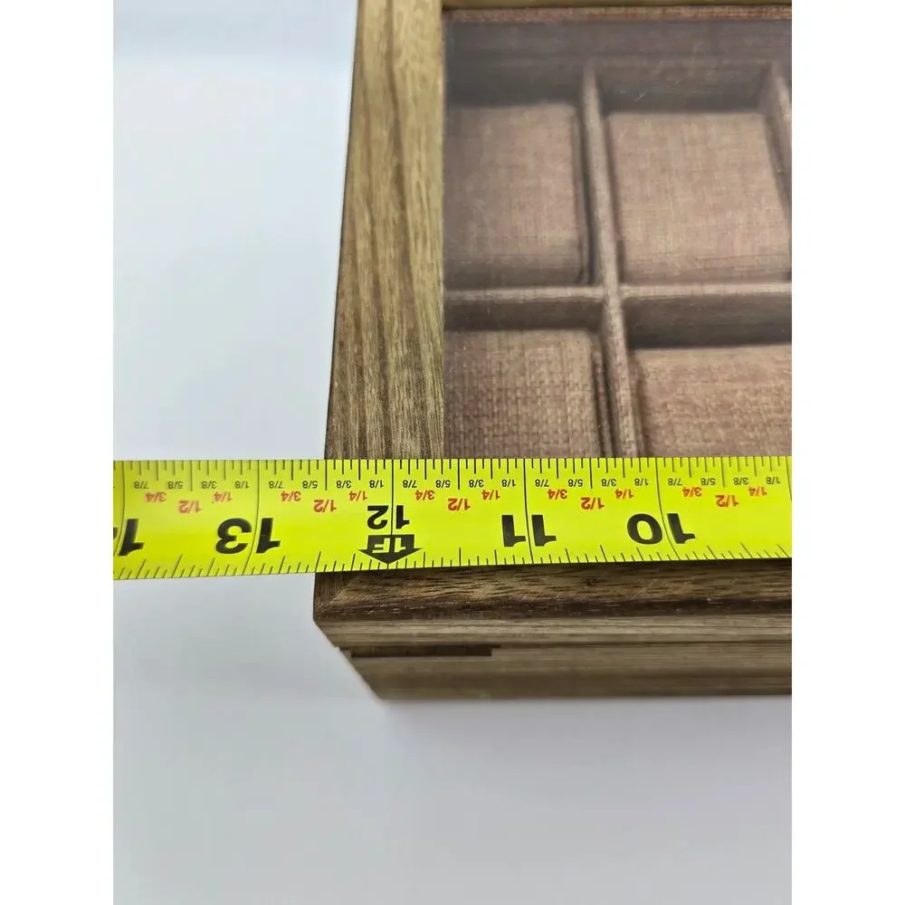 10 Slot Light color Wooden Watch Box with Sliding Jewelry Drawer Ring Clear Top